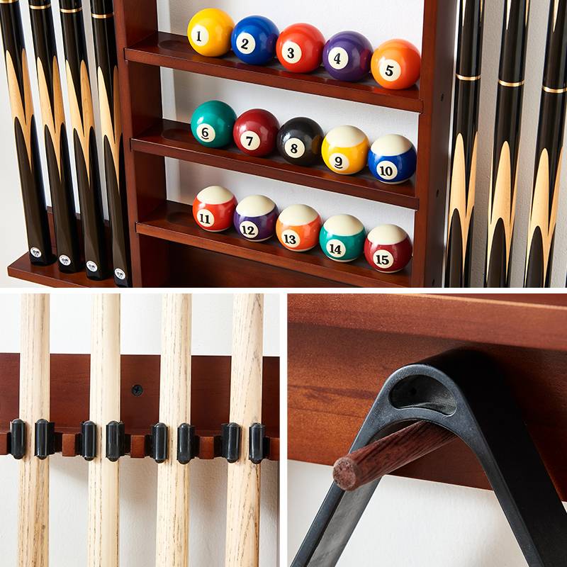 Billiards pole rack placing a billiards leapfrog wall -mounted tabletop tablet stand rod rack solid wood club storage rack