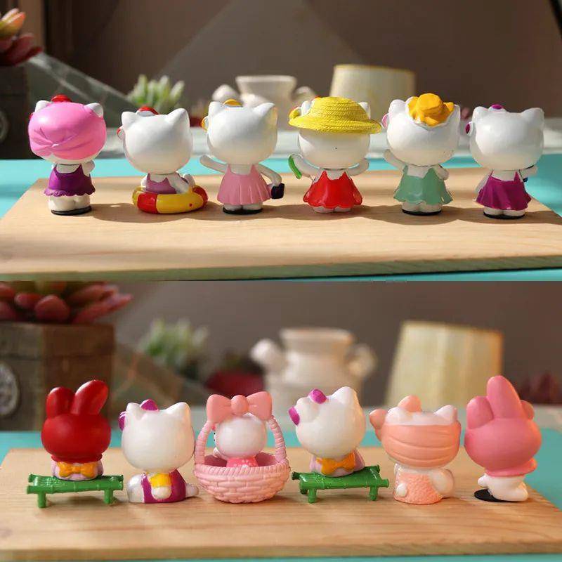 6Pcs/set Sanrio Figuren Doll 5cm Kitty action figure Cake d