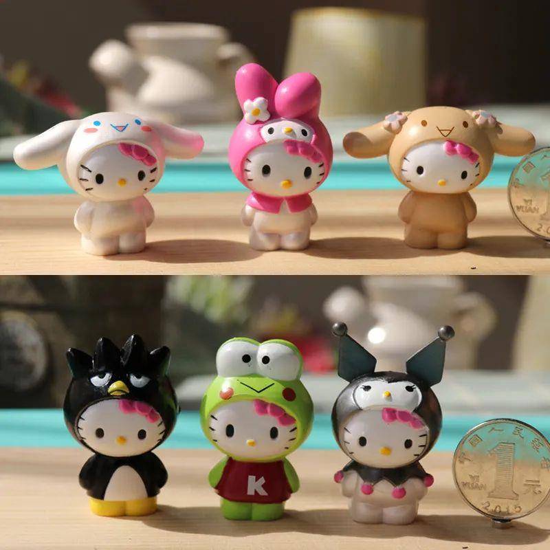 6Pcs/set Sanrio Figuren Doll 5cm Kitty action figure Cake d
