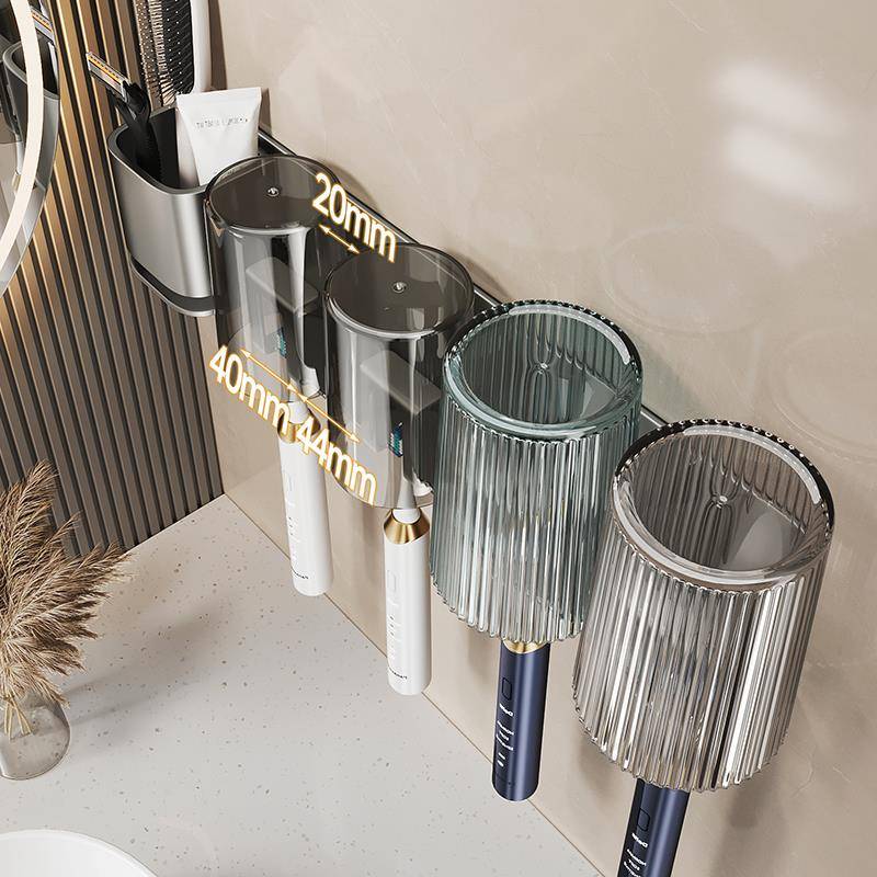 Global buying FS toothbrush standing rack, punching brush brush cup rinsee cup rack wall -mounted bathroom family tooth tank