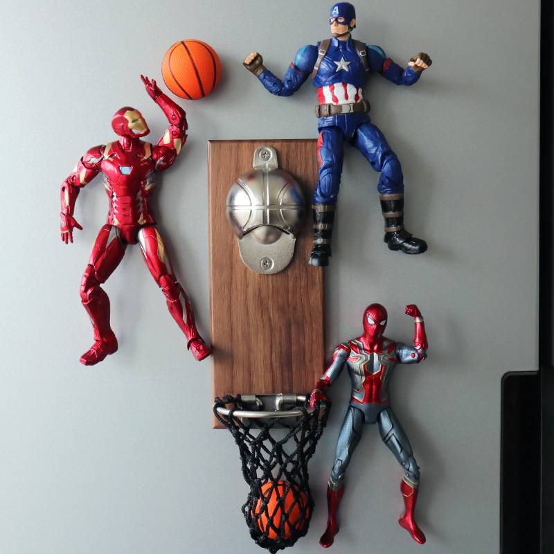Basketball refrigerator paste wall -mounted beer bottle Qi soft magnet refrigerator decorative bottle slam dunk