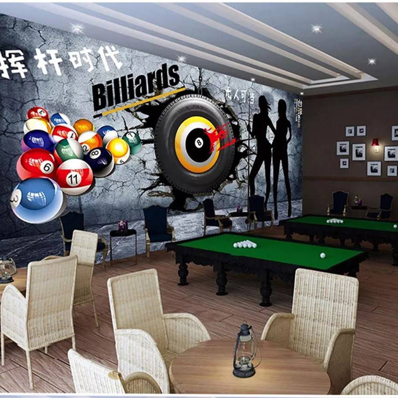 Billiards Hall hitting the stadium wall clear bar entertainment entertainment gym billiard background wall wallpaper stereo large murals