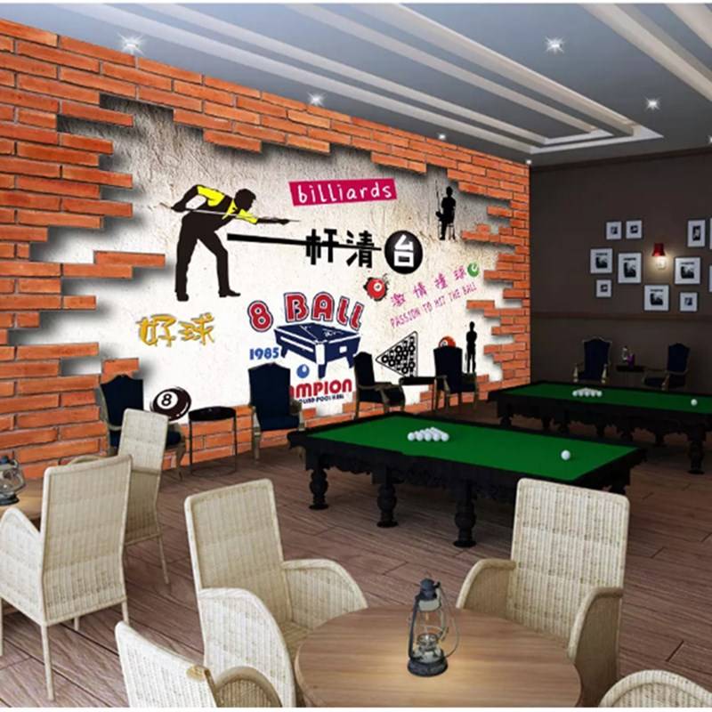 Billiards Hall hitting the stadium wall clear bar entertainment entertainment gym billiard background wall wallpaper stereo large murals