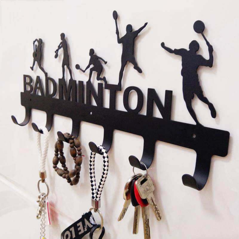 Decorative hook hat hookless trace creative hanging hanger key storage storage shelf, porch badminton wall hanging free nails