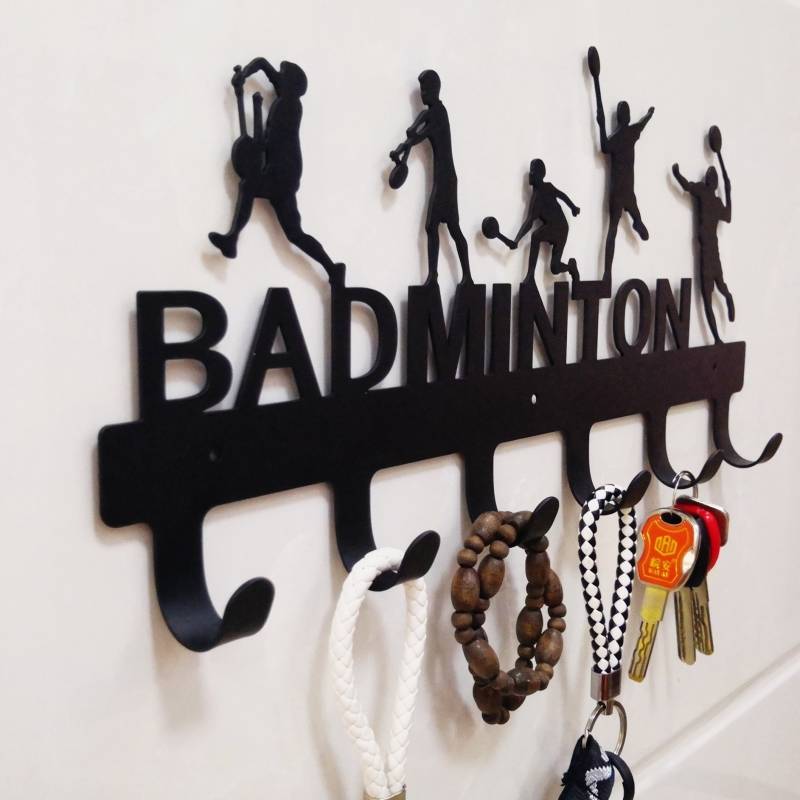 Decorative hook hat hookless trace creative hanging hanger key storage storage shelf, porch badminton wall hanging free nails