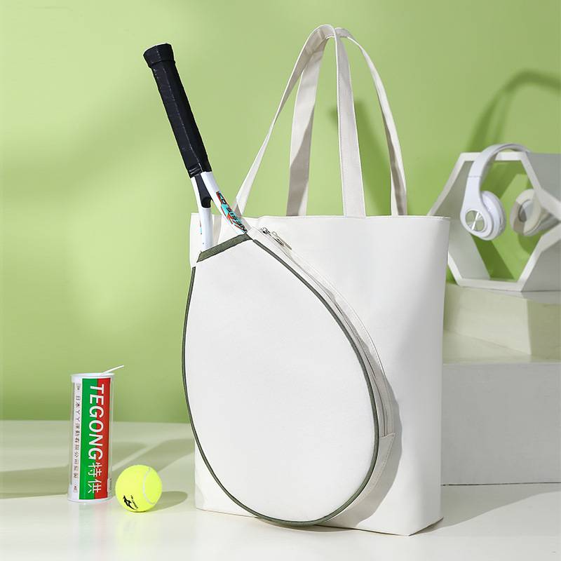 Korean version of the new tennis bag women's single support portable simple shoulder skate -racket bag large -capacity canvas waterproof