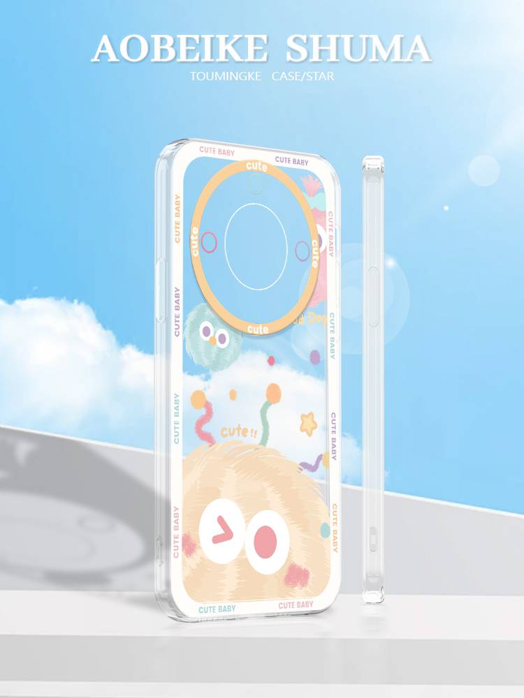 Fun Xiaomao ball suitable for Huawei Honor X40 mobile phone case cartoon color monster X40/30i angel eye 40plus transparent silicone x20se high -end 9xpro summer net red girl 8x ultra -thin soft soft