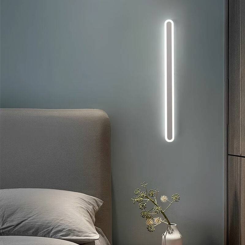 Qingbelin's long strip wall lamp LED bedroom living room background wall atmosphere light creamy wind high, high finger fingerless
