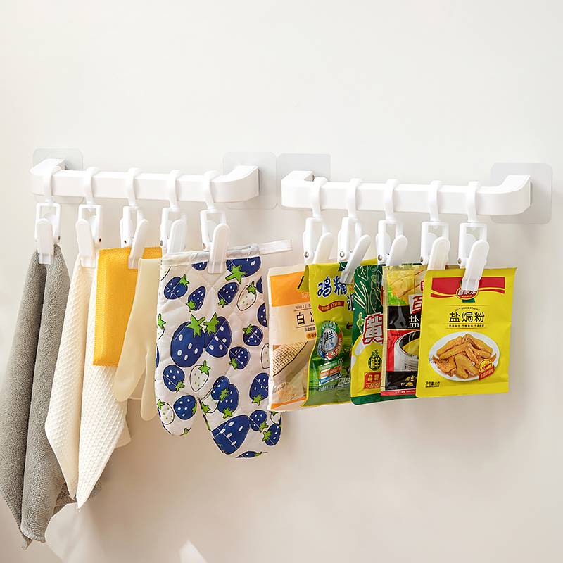 Kitchen steel silk ball -raw wall hanging shelf, dishwashing pool clean gloves, bowls, cannibal clothing racks linked