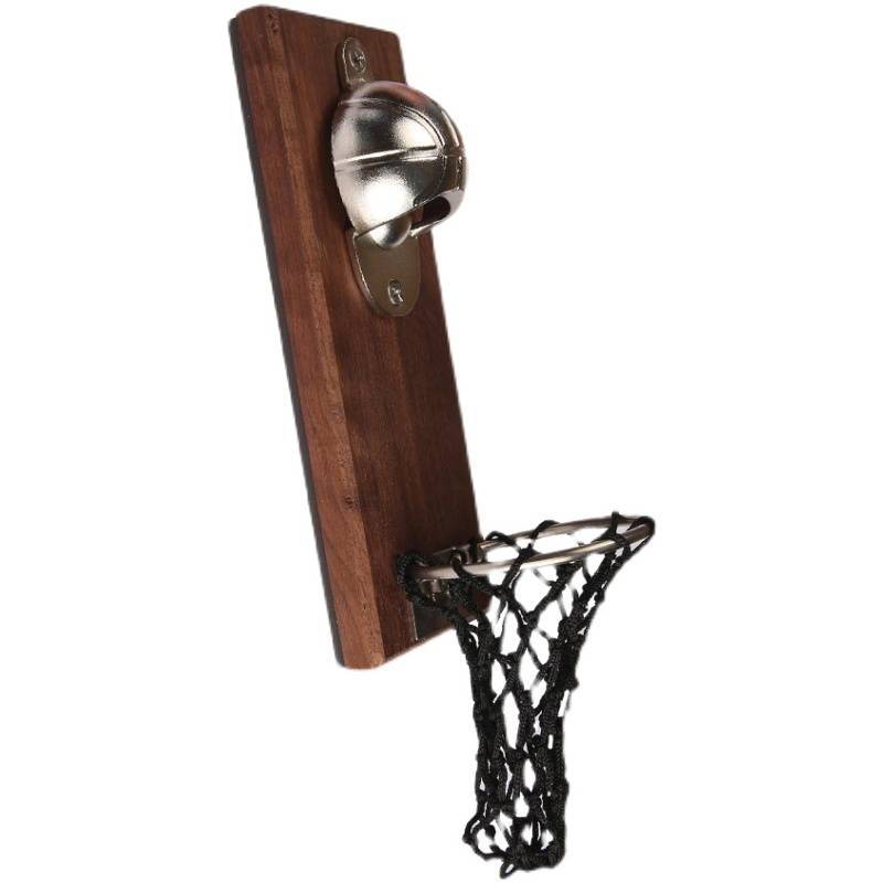 Net red basketball wall -mounted beer upper softened magnet refrigerator sticker bottle bottle bottle craft basket to connect the bottle cap