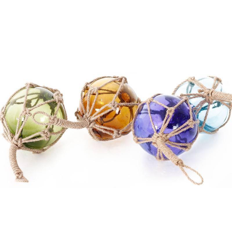Mediterranean -style wall decoration Creative hemp -rope glass floating ball three -dimensional wall decoration personalized pastoral wall hanging decoration