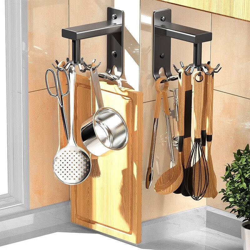 The kitchen rotation and hook in the micro -light kitchen is avoided with the wall -mounted corner of the wall, a spoon shovel