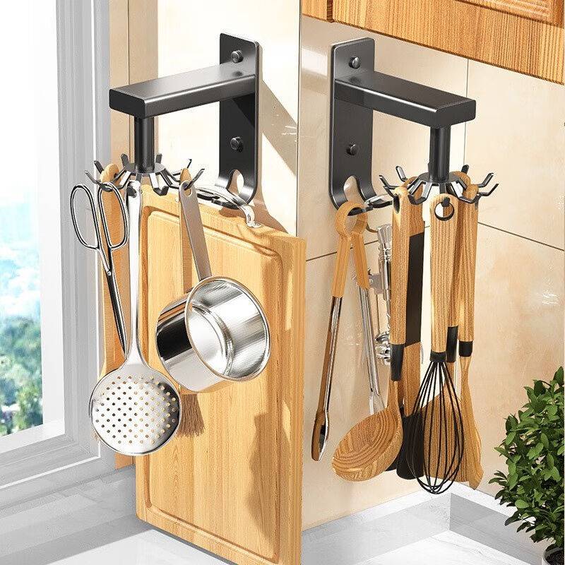 The kitchen rotation and hook in the micro -light kitchen is avoided with the wall -mounted corner of the wall, a spoon shovel