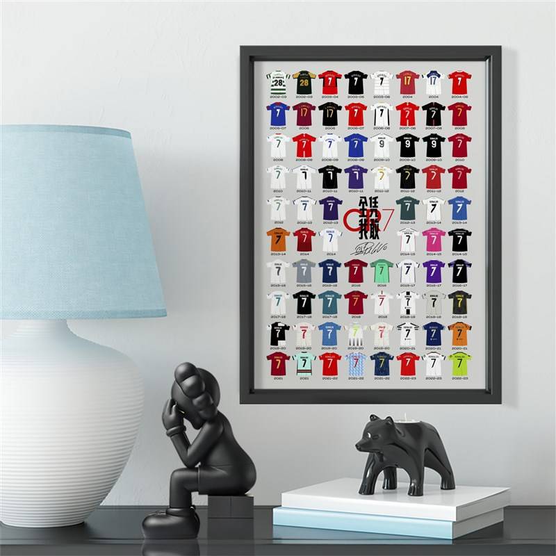 Cristiano Ronaldo 700 ball record name scene solid wood decoration photo frame photo wall table hanging box bars