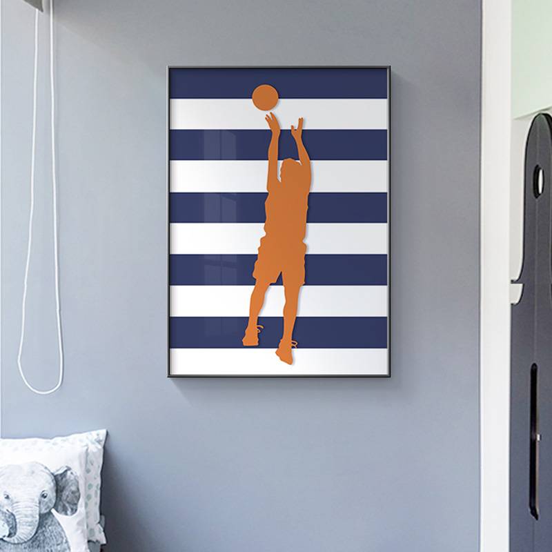 Children's room decorative painting boys inspirational basketball room murals boys young bedroom bedroom bedside background wall hanging painting