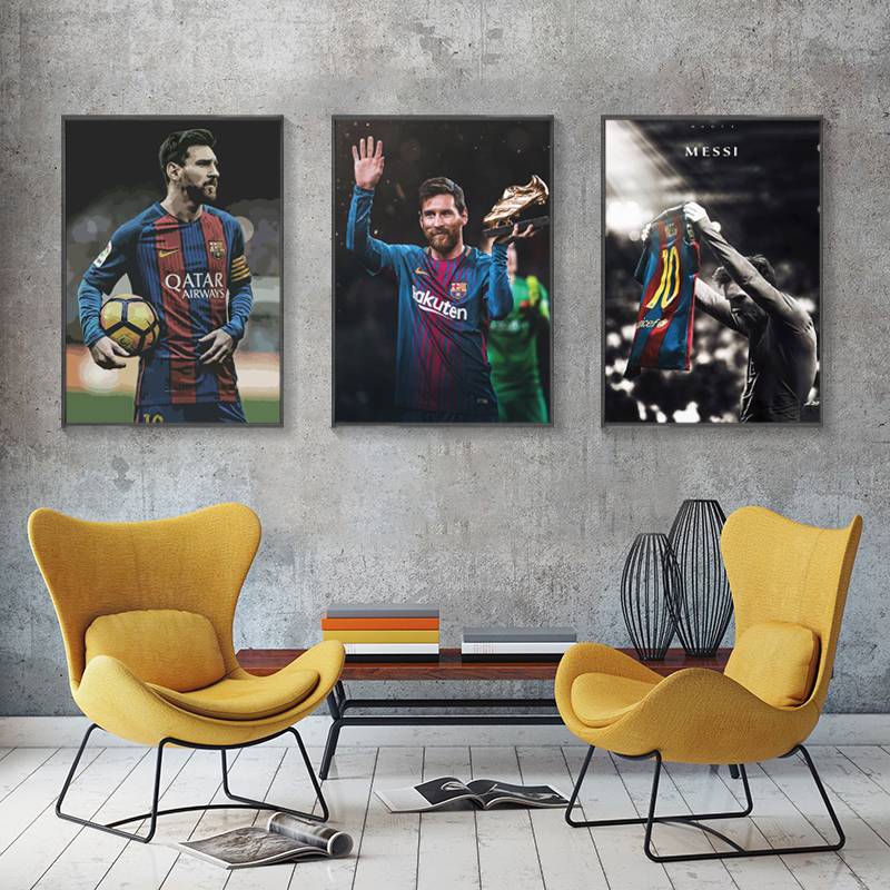 Messi hanging painting football poster decorative painting living room background wall bar bedroom World Cup Argentine winning mural