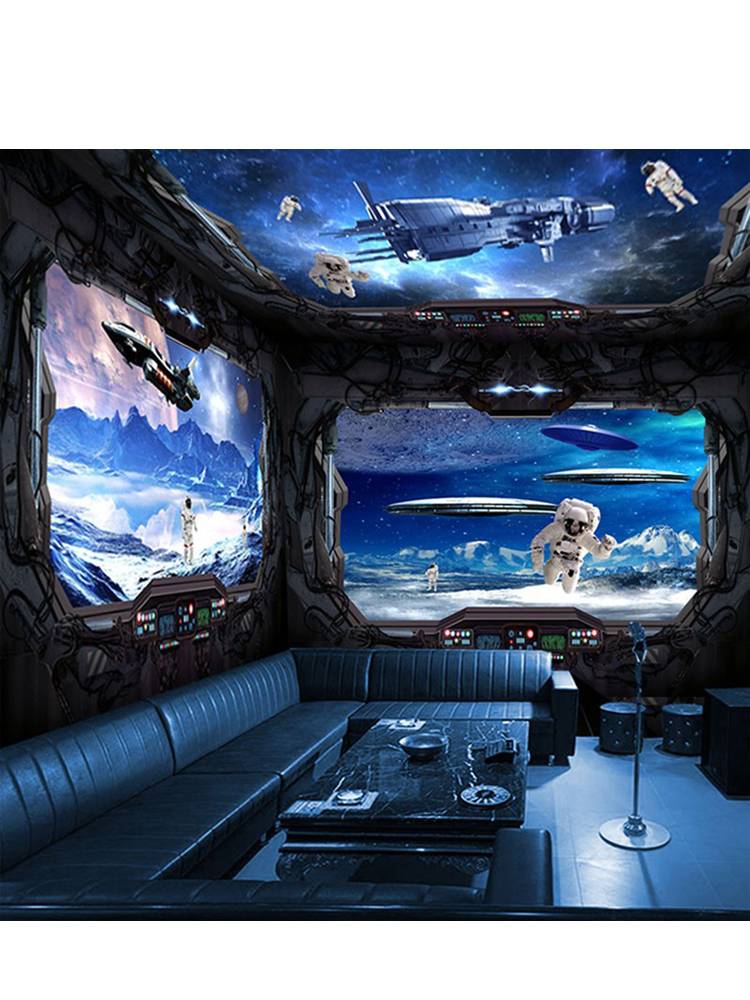 Ceiling living room Star Hotel Restaurant Hotel Wallpaper Technology Sensory Wall Soft Macau March Moon Ceiling Wallpaper