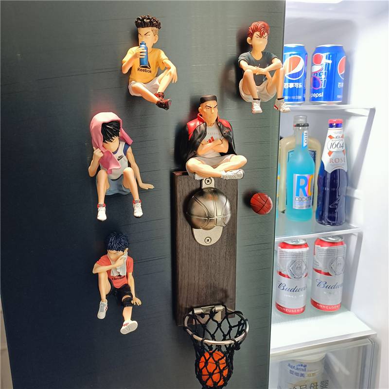 Net red basketball wall -mounted beer upper soft magnet refrigerator paste bottle slam dunk masters basket cap