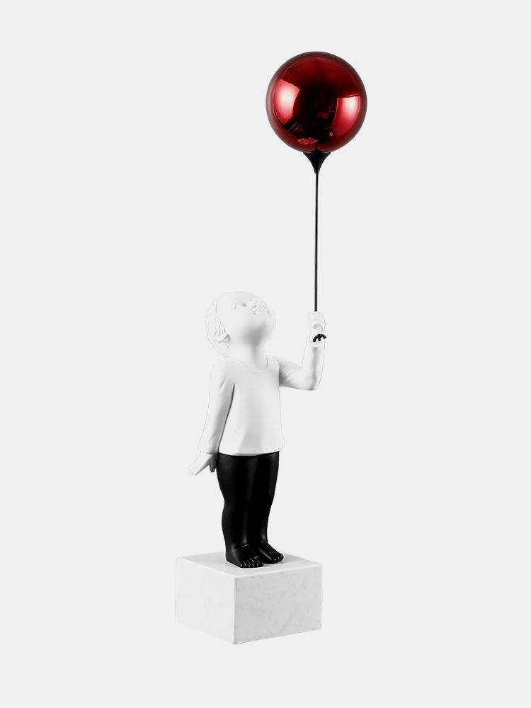 TV cabinet decoration home decoration net red porch niche light luxury balloon boy sculpture open grid living room decoration