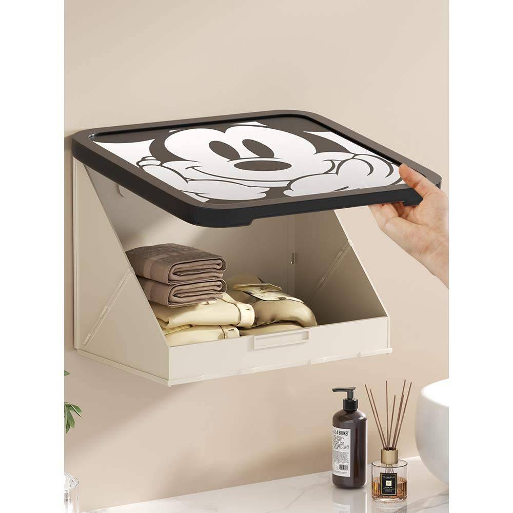 Bathroom clothes Set the rack toilet shower room can be folded and bathing, clean clothes artifact mural storage box