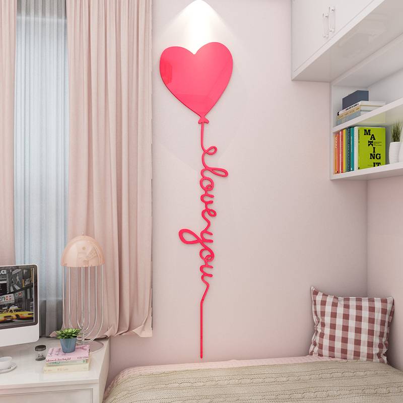3D three -dimensional wall sticker girl dormitory bedside bedroom wall decoration room layout warm sticker self -stick balloon