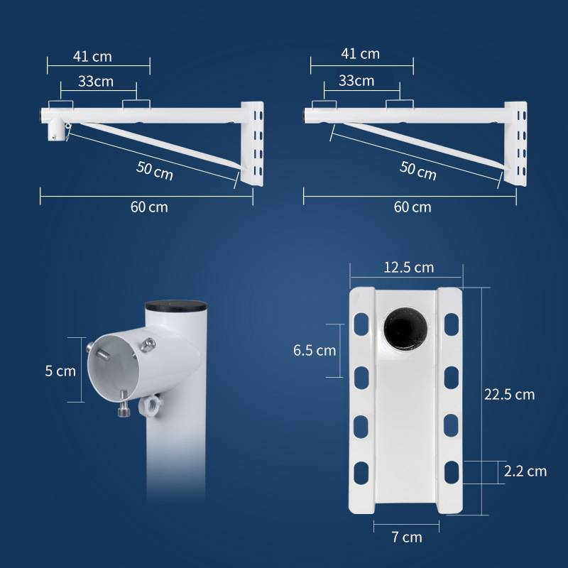 Monitoring support camera extend the double -headed stand -up rod horizontal arm hug road wire rod wall loading machine bracket
