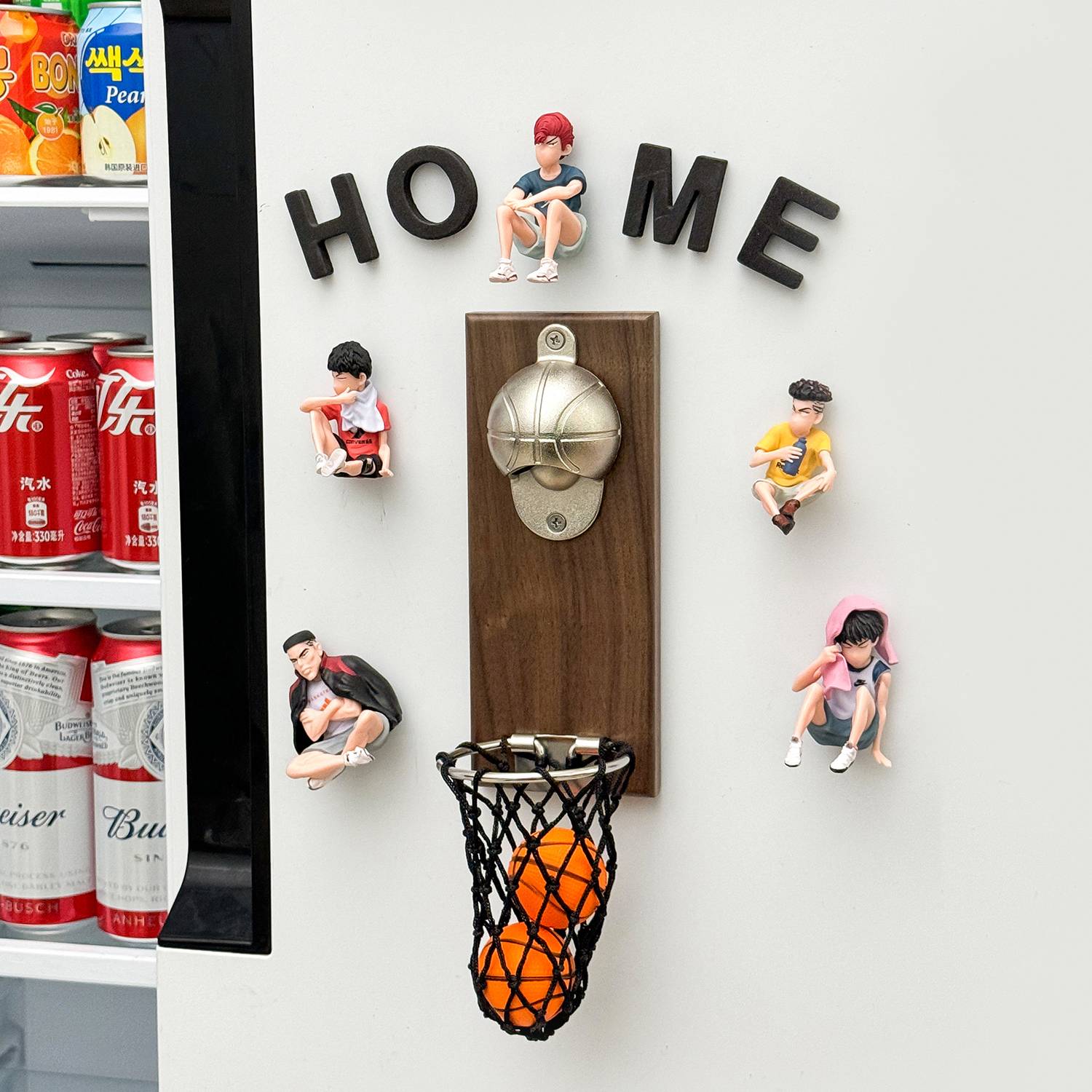 Wide version of slam dunk master basketball bottle opening set