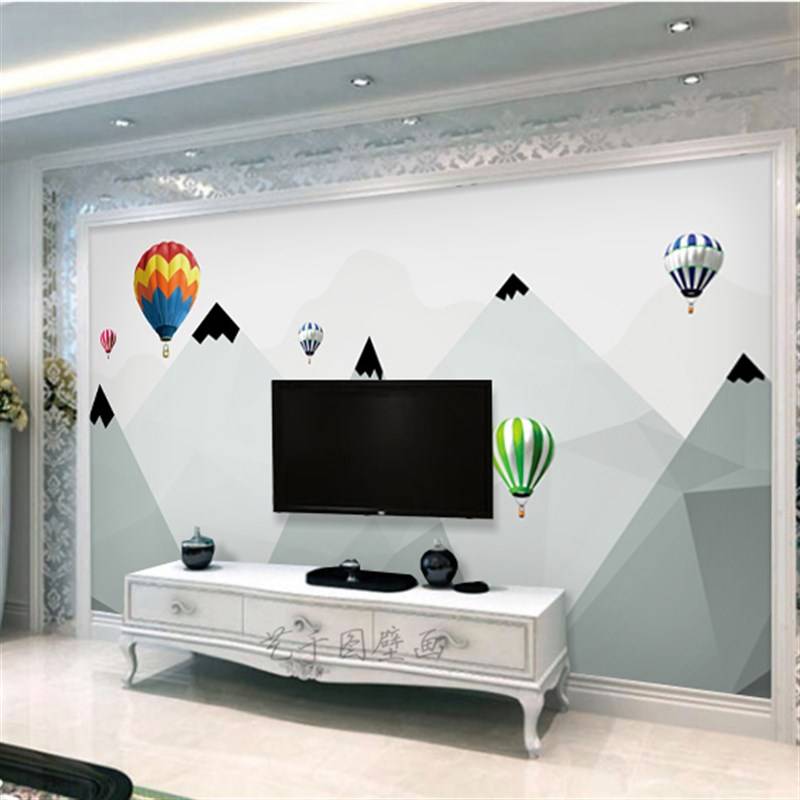 Nordic hand -painted geometric ball ball pattern wallpaper living room bedroom background wall wall cloth wallpaper children's room custom mural