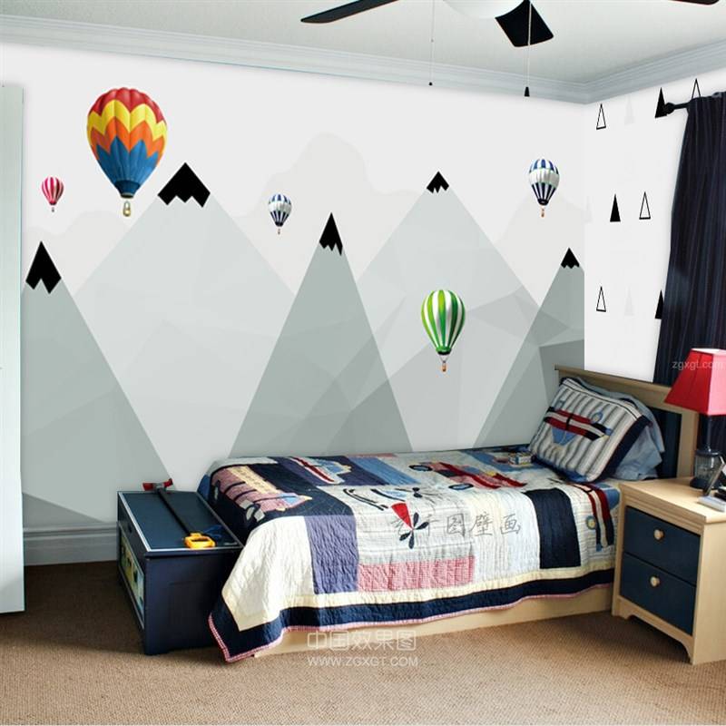 Nordic hand -painted geometric ball ball pattern wallpaper living room bedroom background wall wall cloth wallpaper children's room custom mural