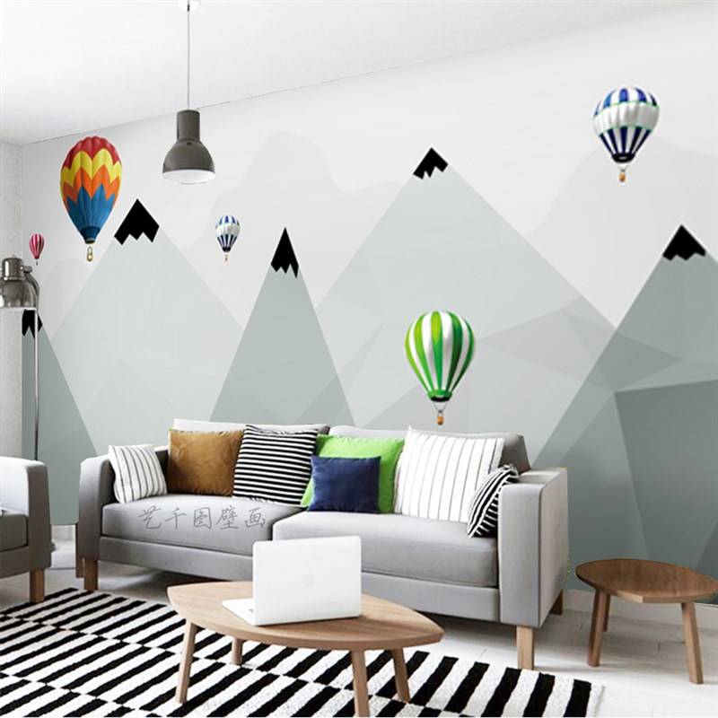 Nordic hand -painted geometric ball ball pattern wallpaper living room bedroom background wall wall cloth wallpaper children's room custom mural