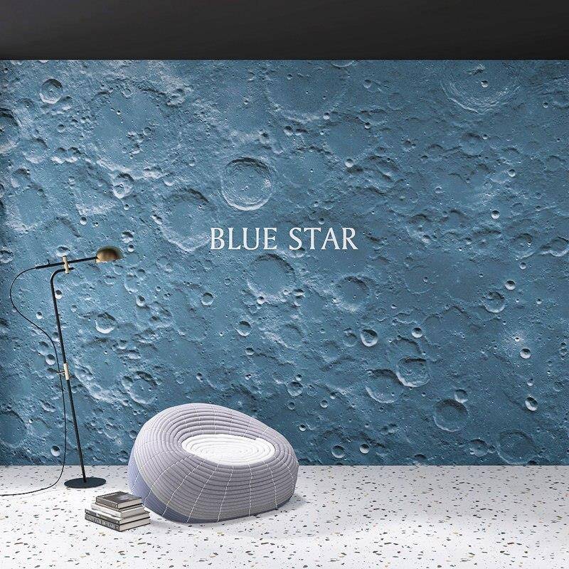 3D three -dimensional turbulent cement wallpaper Moon surface meteorite pit background live room net red photo wallpaper industrial style