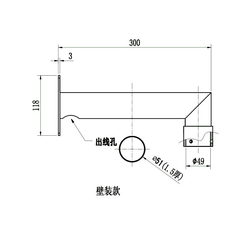 Monitor the Ball Machine Snor 304 Stainless Steel Wall installation security equipment accessories and accessories outdoor wall corner corner rod camera bracket