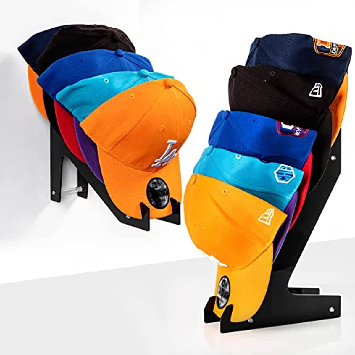 Hat wall hanging rack acrylic baseball hat storage shelf clothing shop peaked cap display shelf sunscreen hat door back shelves