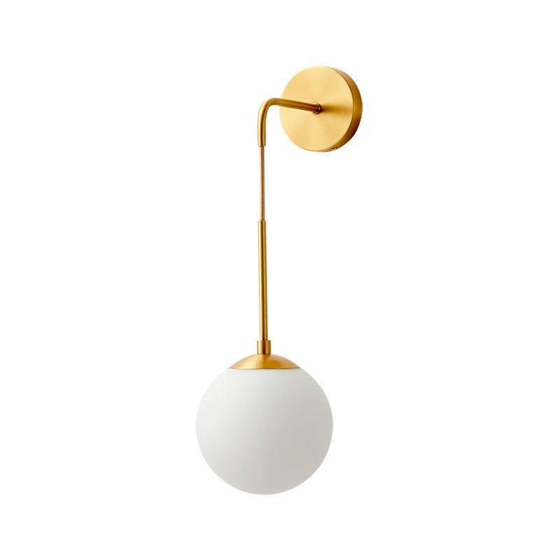 Nordic design LED bedroom bedside Bronze wall lamp Modern creative living room Restaurant corridor background background wall ball light