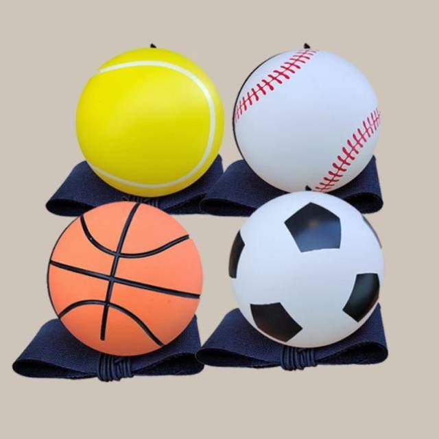 Mini Elastic Basketball Handball Wall Ball Balls Children Toys Elderly Fitness Activity Throw the ball with a rope to avoid picking