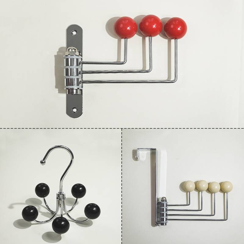 Hook combination-door 4 hook white+wall surface 3 hook red+rotation black