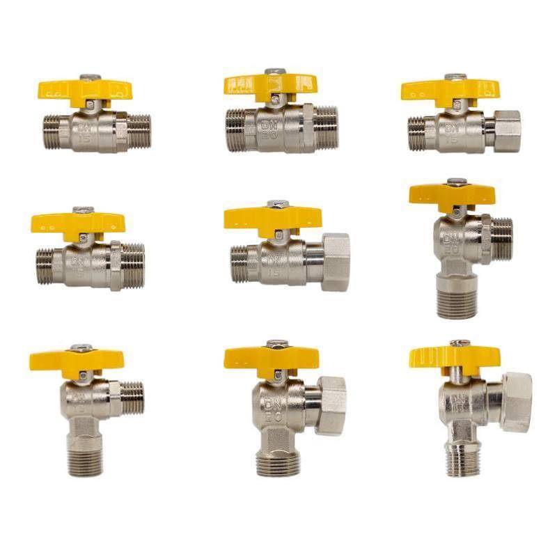 Hanging EMB Bronze Fire Valve Valve 4 points Furnishing inner and outer wire -connected gas valve 6 -angle floor heating boiler door wall