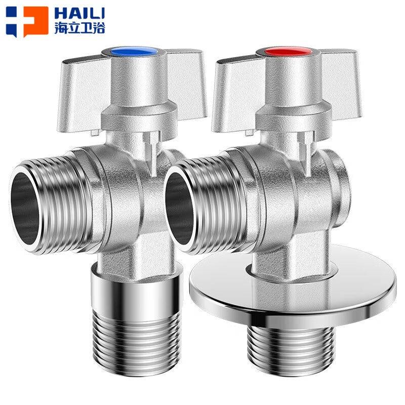 Hai Li 6 points full copper ball valve triangle valve full large flow, hot and cold gas hot water heater wall hanging boiler floor heating accessories T