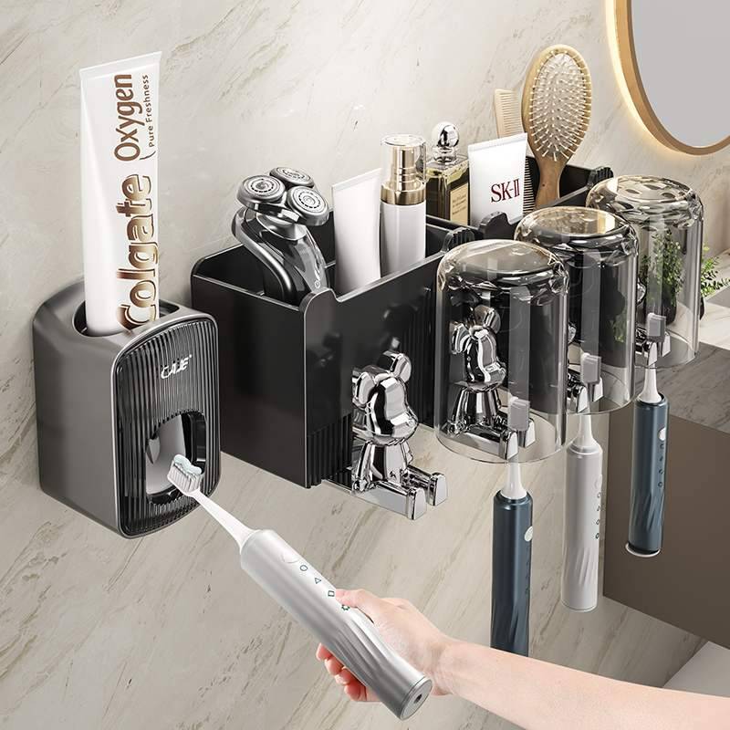 Toothbrush Set the rack with punching brush brushing cup rinsee cup toilet wall -mounted home electric toothelon tooth set