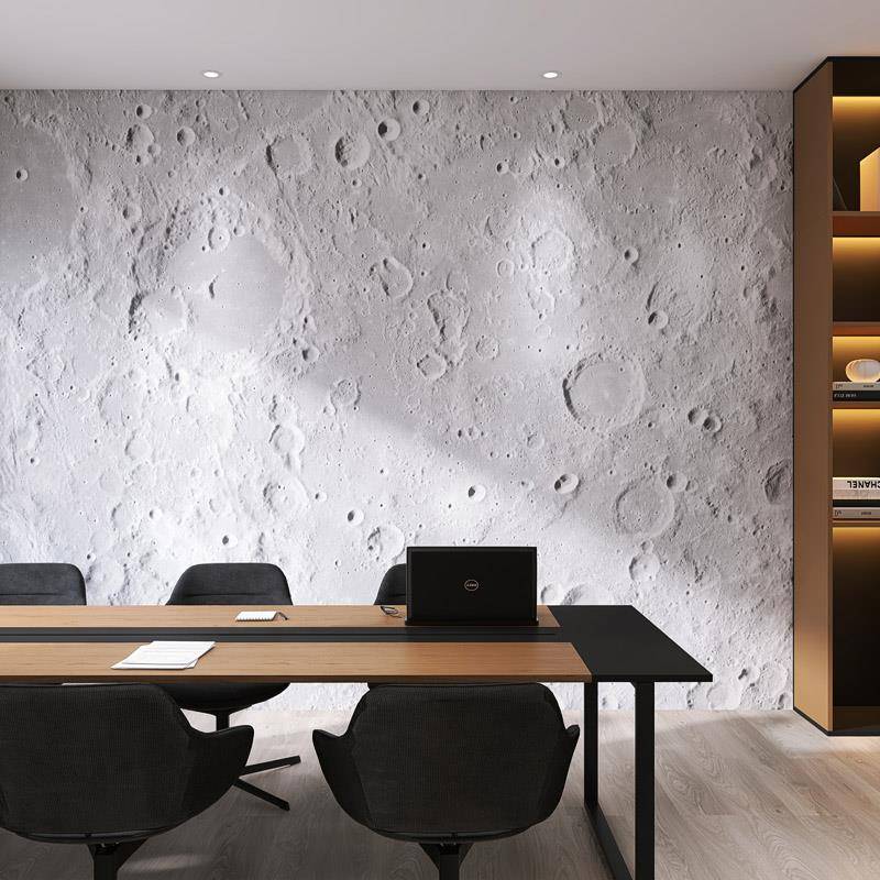 3D cement relief moon surface wallpaper milk tea shop gym wall cloth background wall industrial wind sunset wallpaper wallpaper