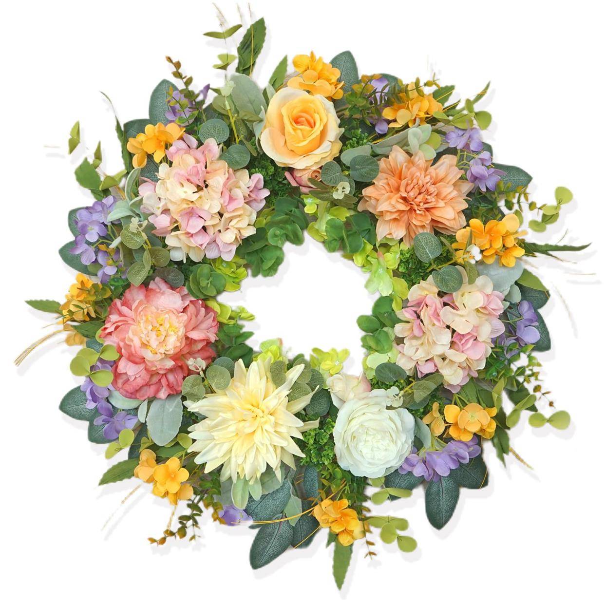 Simulation flower artificial flower rose hydrangea spring and summer, finished flower ring finished door pendant wall decoration living room decoration