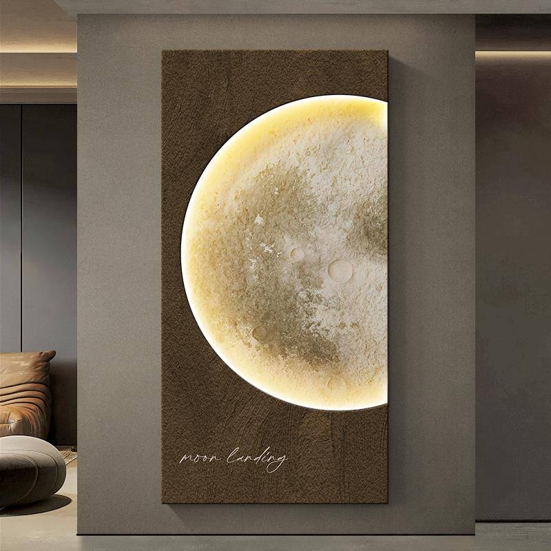 Moonlight painting porch decorative painting high -level sense enrollment corridor padded painting modern minimalist sandstone texture mural