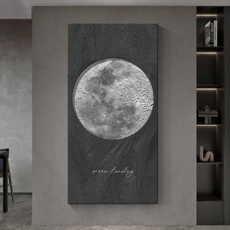 Moonlight painting porch decorative painting high -level sense enrollment corridor padded painting modern minimalist sandstone texture mural