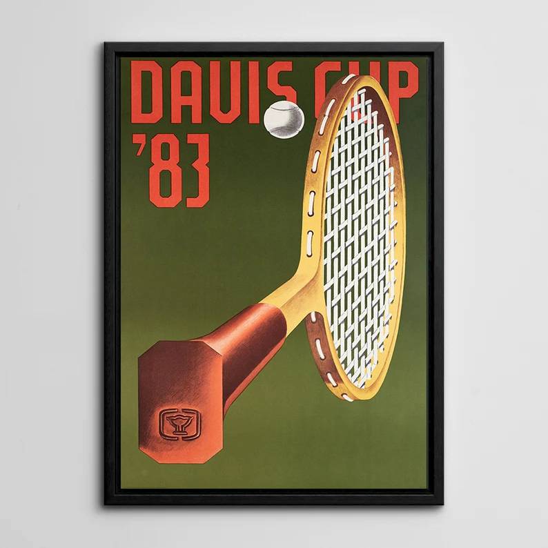 Decorative painting with frame hanging painting wall mural tennis bar poster home art retro old photography