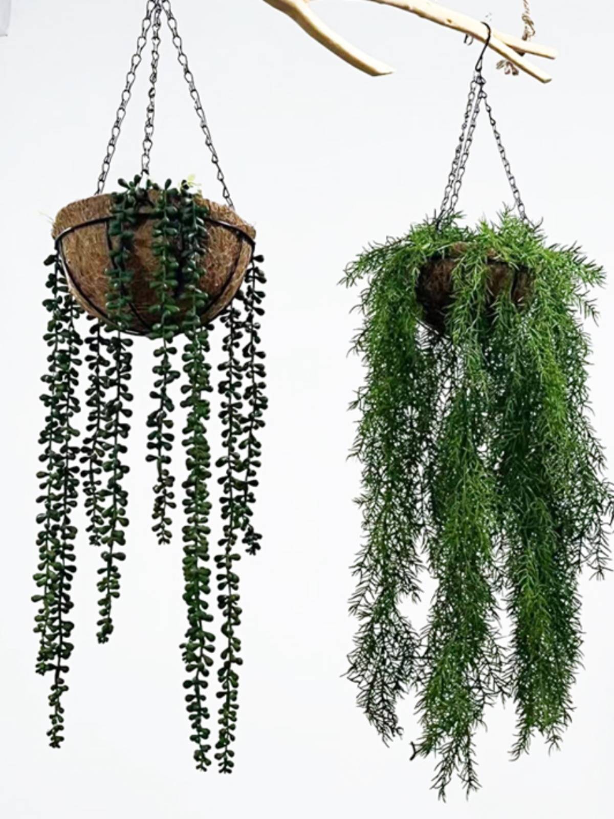 Nordic wind simulation fern plant air hanging ball ceiling decorative plant wall view home