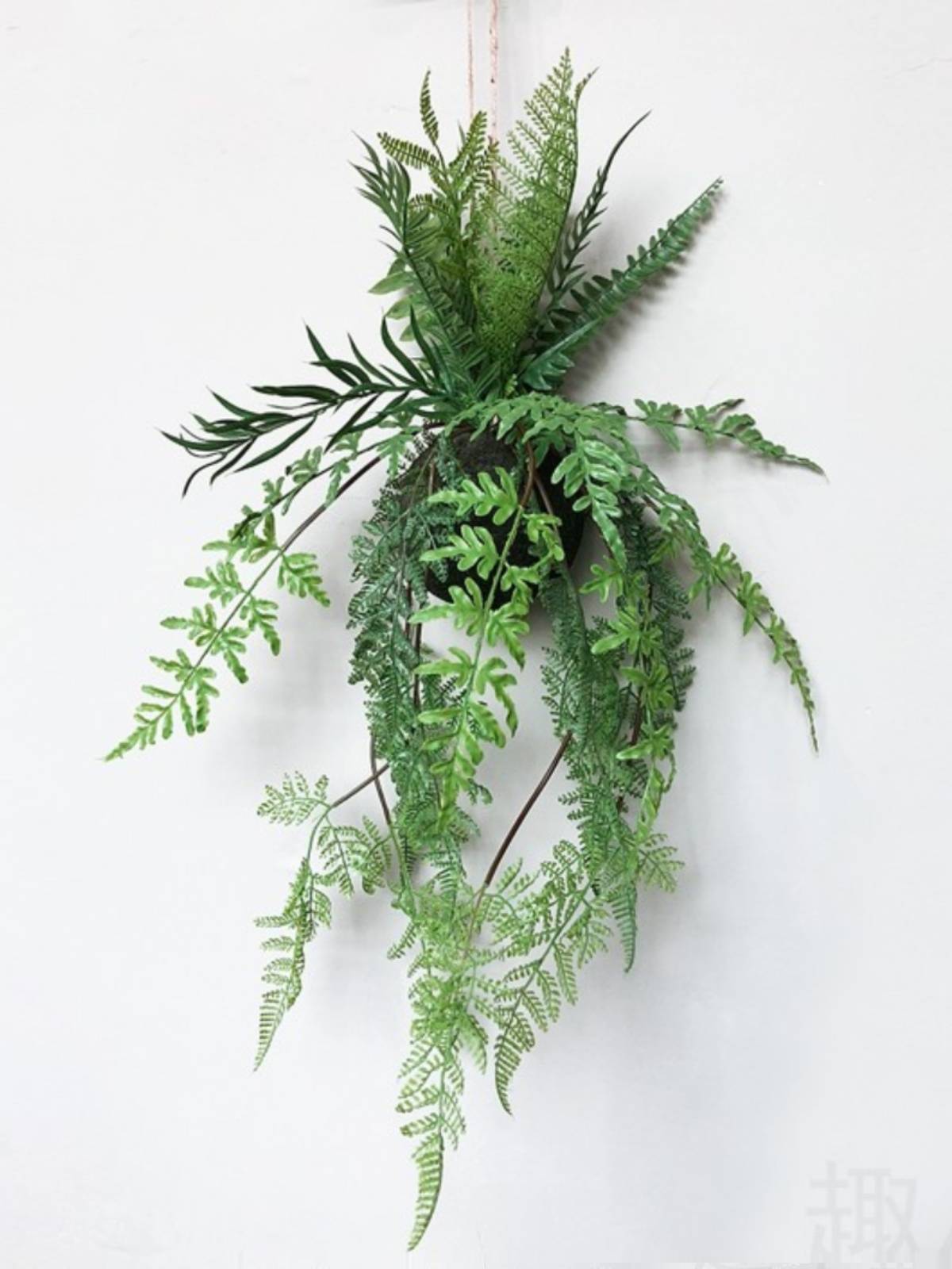 Nordic wind simulation fern plant air hanging ball ceiling decorative plant wall view home