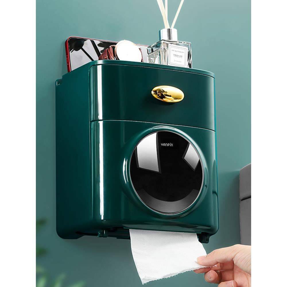 Snoroused paper towel box Light luxury toilet Paper paper roll paper toilet paper toilet paper free punching box Wall -mounted waterproof shelf