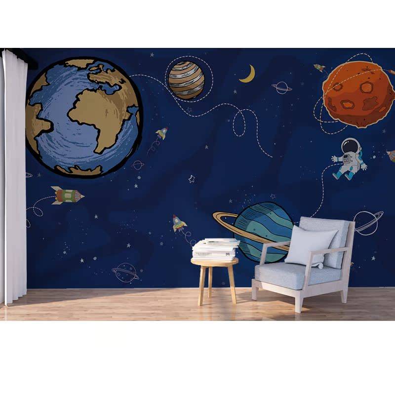 Environmental Children's Room Wallpaper Boy Girl Wallpaper Cartoon Spentic Machime Cosmetic Space Star Wall Cloth