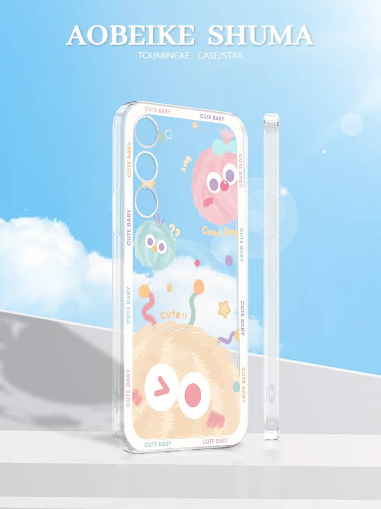 Suitable for Samsung Galaxynote20ultra mobile phone case ultra -thin summer A70/60 transparent angel eye Note9 anti -fall S8+new A71 cartoon cartoon fur ball 5G tide