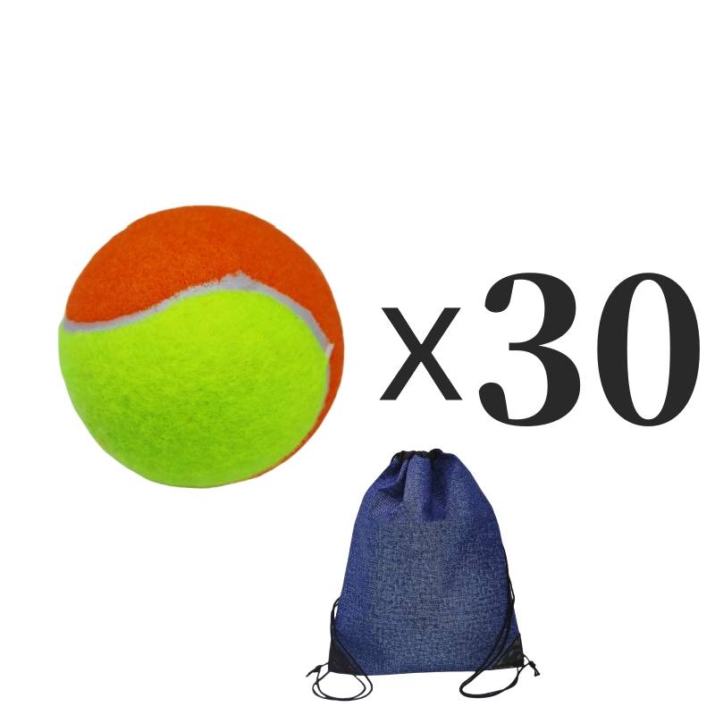 30 orange-yellow high-powered tennis balls